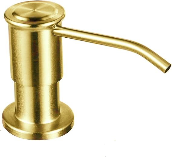 Maizoon Built-in Soap Dispenser for Kitchen 304 Stainless Steel Pump Head with 500ML/17OZ Bottle and 100CM/39Inches Extension Tube Dish Soap Hand Lotion Dispenser Golden