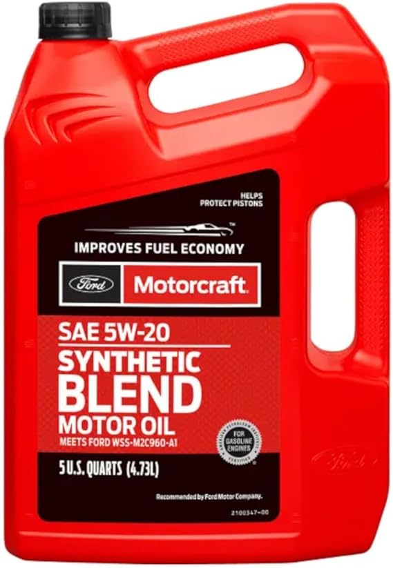 Motorcraft SAE 5W-20 Synthetic Blend Motor Oil - XO-5W20-5Q3SP - 5 Quart Jug (For Select Models and Years of Ford, Lincoln, and Mercury Vehicles)