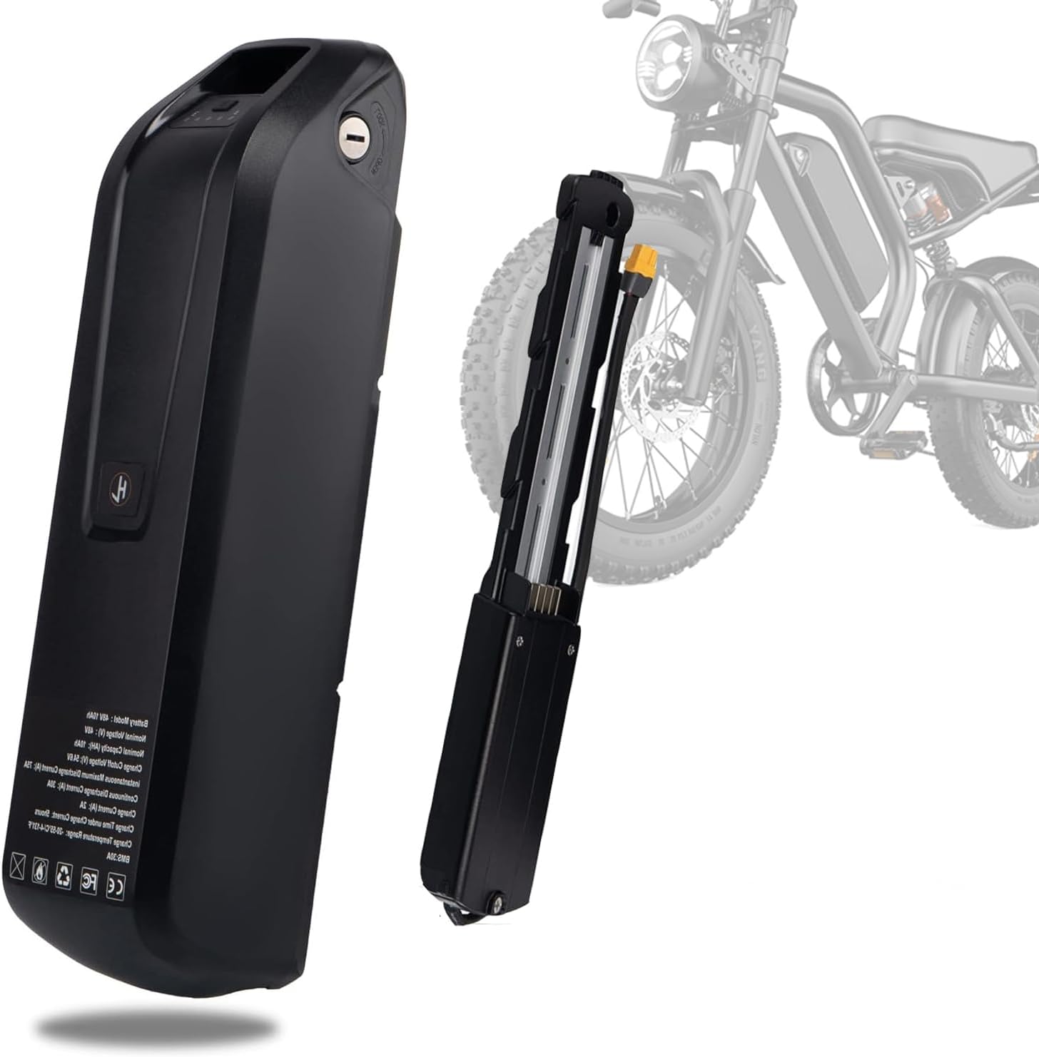 Ebike Battery 36V48V, 10Ah15Ah20Ah for 200-1800W Motor,USB Interface, LED Battery Indicator, Power Switch, Safety Lock for Adult Electric Bike,Tricycle,Motorcycle 4-Pin