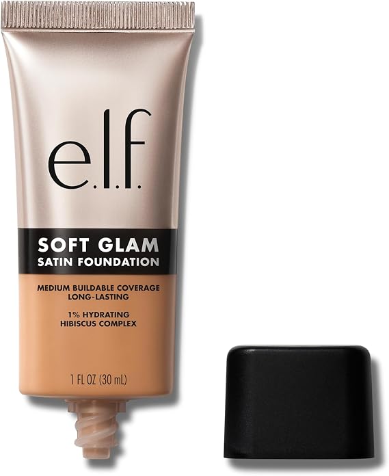 e.l.f. Soft Glam Foundation, Medium Coverage, Long-Lasting & Buildable Foundation For A Smooth, Satin Finish, Vegan & Cruelty-Free, 44 Tan Cool
