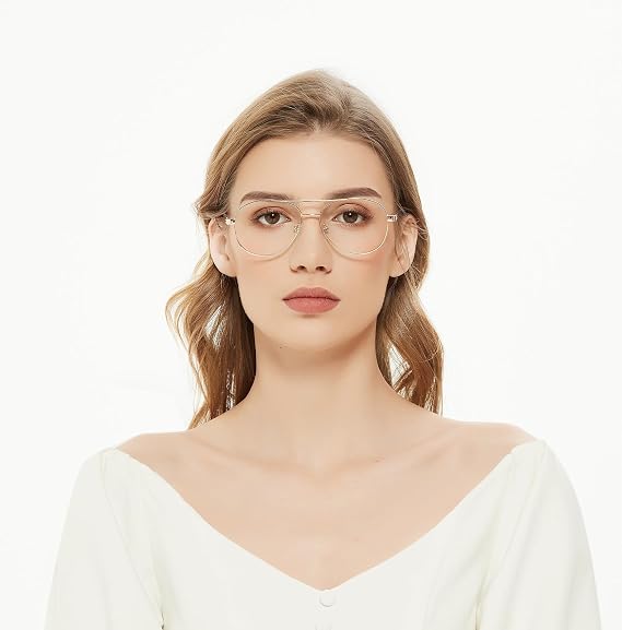 ZENOTTIC Blue Light Blocking Glasses Aviator Metal Frame Men Women