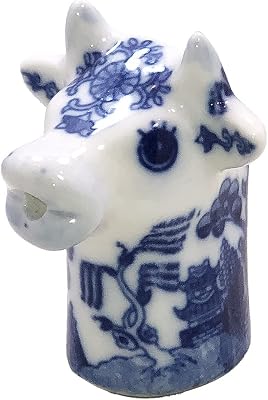 Mini Blue Willow Cow Shape Creamer, 2.5H