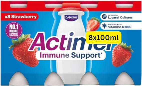 Strawberry Immune Support Yoghurt Drink Multipack Actimels (8x100ml)