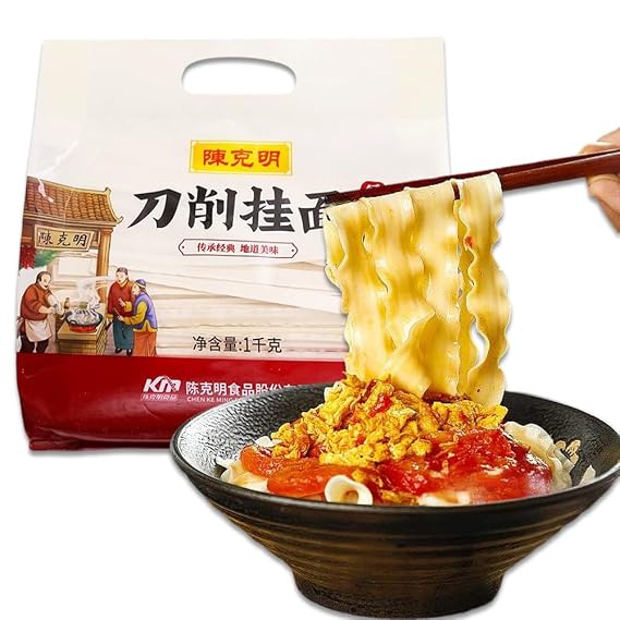 DAMAICHUHAI Sliced Noodle,squiggly chinese noodles, wide noodles, Vegetarian Knife Shaved Noodles,1000g/2.2lb (pack of 1),