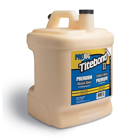 Titebond II Premium Wood Glue PROJug 2.15 Gal. ANSI Type II Waterproof Exterior Wood Adhesive, Strong Initial Tack, Fast Set, Ideal for Outdoor Projects & RF/Hot Press Gluing Systems 50009