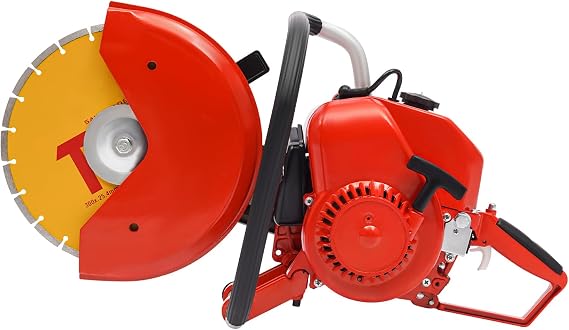 78.5cc Gas Powered Concrete Cutter, 2 Stroke Circular Saw for Concrete, Gas Concrete Wet Dry Cutter Saw Include Diamond Saw Blade, Disc Cutter, Cement Masonry Power Cutter with Tool Bag