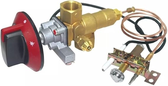 METER STAR 100000BTU LPG/NG Gas Oven Stove Inlet Valve Pilot Burner with 0.9 Meters M10x1 Thermocouple and Ignition Wire Including Knob Whole Sets