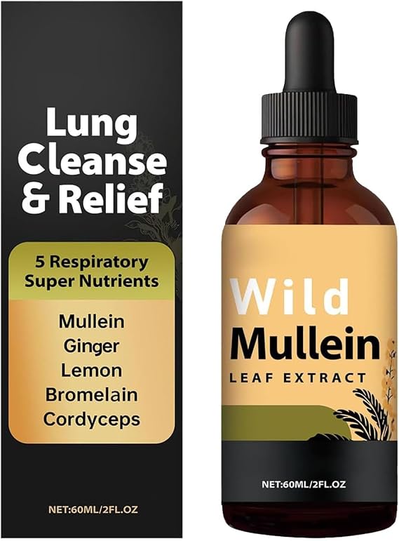 Respiclears Wild Mullein, Wild Mullein Drops, Natural Wild Mullein Leaf Extract, for Men & Women