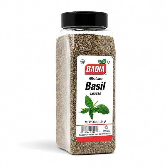 Badia Basil Leaves, 4 oz Dried Basil for Cooking