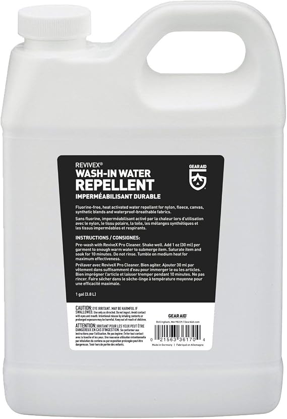 GEAR AID Wash-in Water Repellent, Concentrated Formula for Outerwear, 1 Gallon