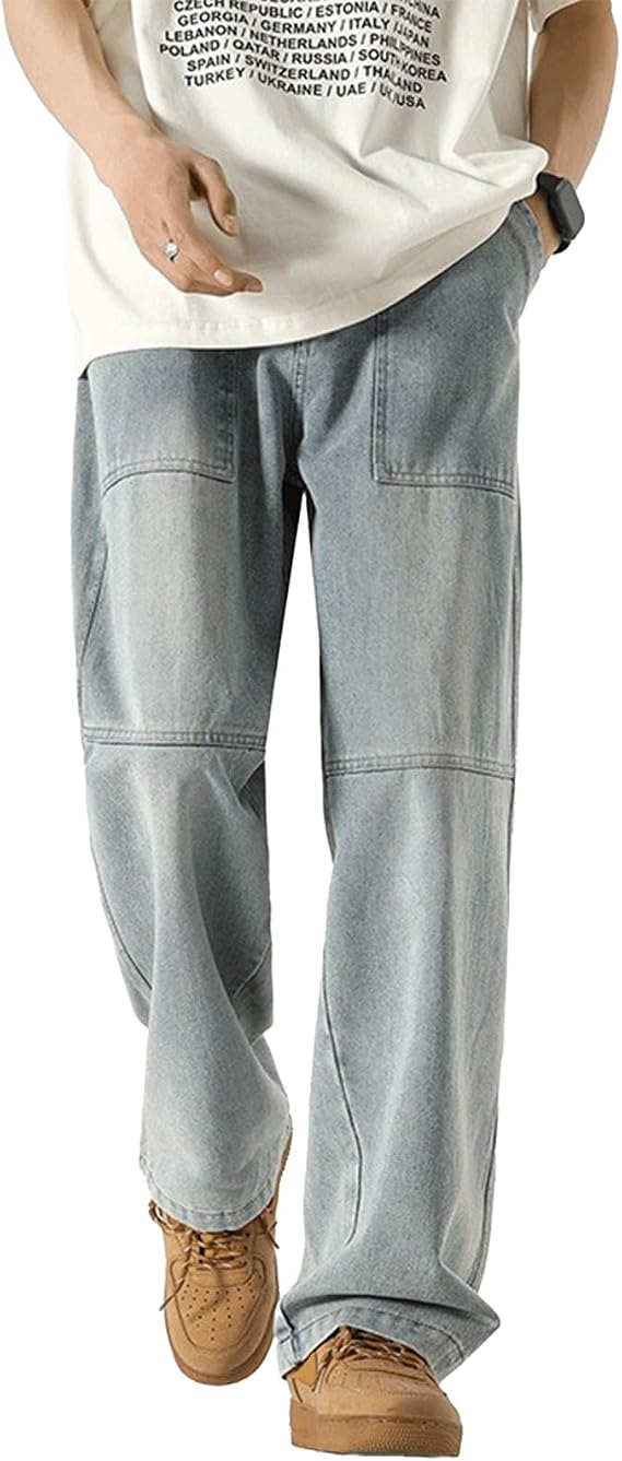 Baggy Jeans Men with Multi Pockets Loose Fit Y2K Cargo Pants Skateboard Hip Hop Jeans Streetwear