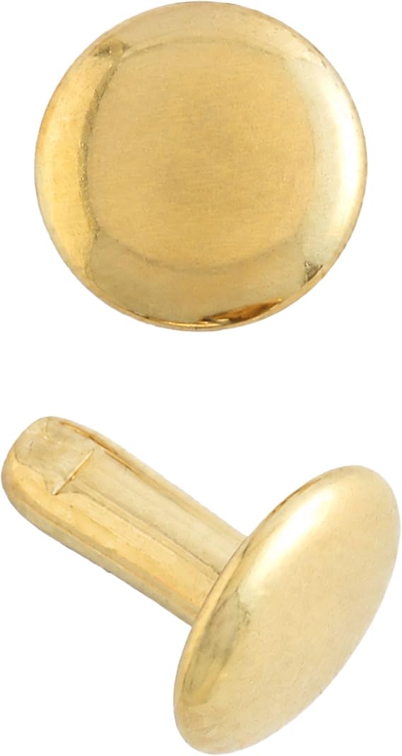 Tandy Leather Solid Brass Medium Double Cap Rivets 100 Pack 1381-11