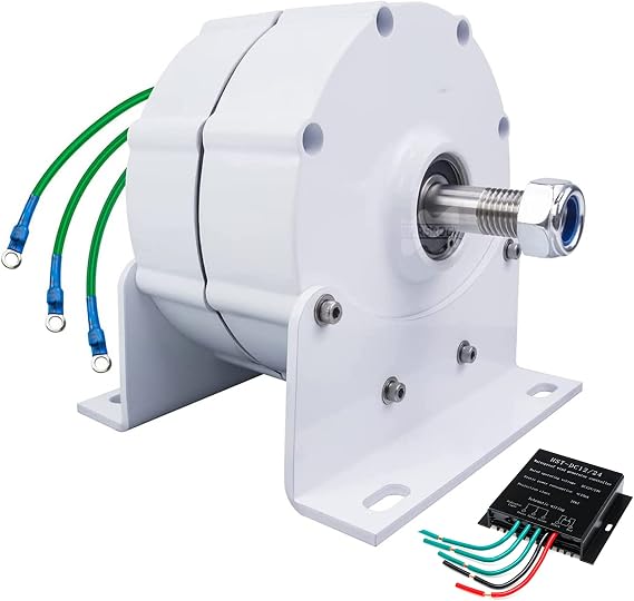 2500W Permanent Magnet Generator, 12V 24V 48V 3 Phase Gearless Magnet AC Alternators Use for Wind Water Turbine Diesel Engine