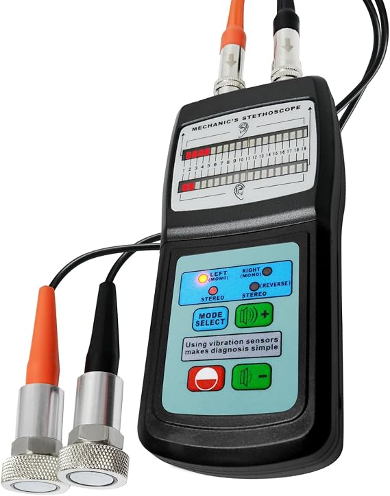 Mechanic's Engine Stethoscope 10~10KHz Frequency Range Digital with Sensor and Probe for Sound Noise Detection Automotive Automobile Car Set Kit