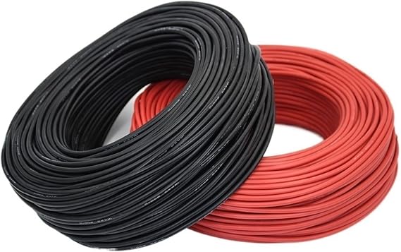 Aluminium Wire Wire and Cable Silicone 10AWG 12AWG 14AWG 16AWG 18AWG 20AWG 2.5mm 0.75 Square Millimeter Silicone Wire(Red Black,10M_22 AWG 0.3MM)