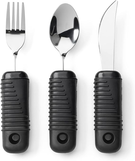 Weighted Utensils Set - 3-Piece Heavy Duty Adaptive Utensils, Hand Tremors