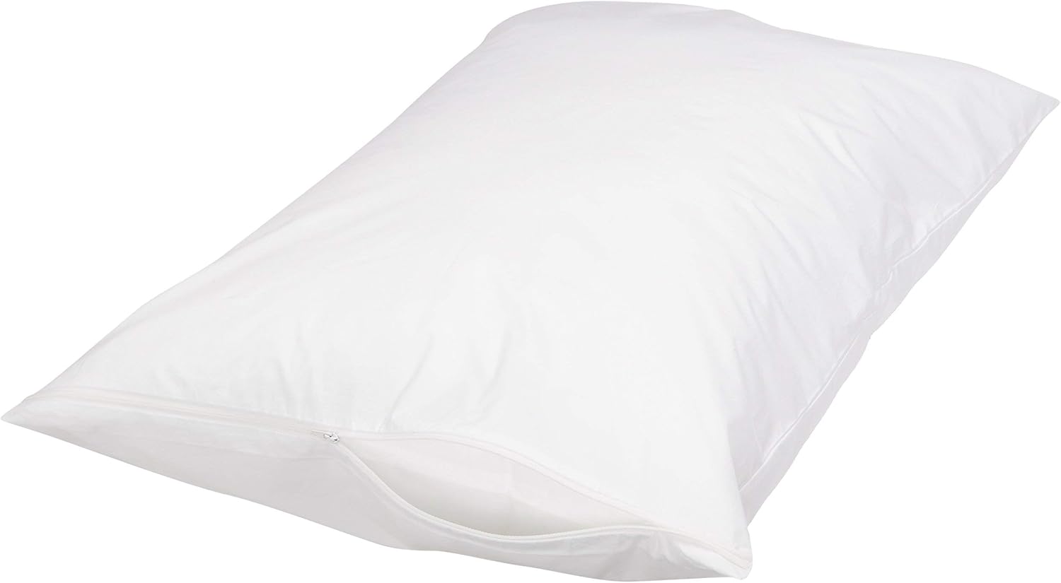 Amazon Basics Hypoallergenic Cotton Pillow Protector, 53 x 79 cm, White