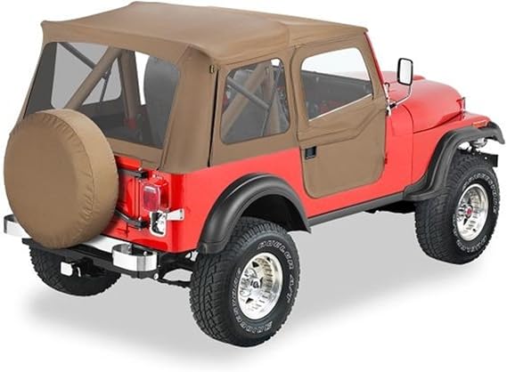 Bestop Supertop Classic Tan 5159704 for Jeep CJ5 1976-1983 | Fits Jeep CJ5, 1976-1983, Tan, Clear Windows,