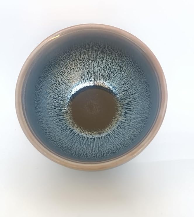 Tenmokus Jianzhan Tea Cups, 160ml/5.41oz Ceramic Chinese Jian Zhan Hare's Fur Stoneware Tea Bowl