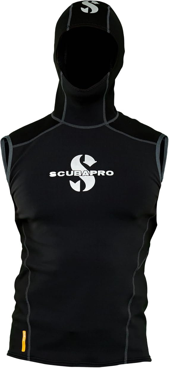 SCUBAPRO Men's 1mm Hybrid Hooded Diving Vest, XS, Black