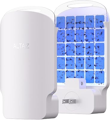 Fly Trap Indoor Plug in Electric Bug Zapper with Six Light - Silent, Pet Safe & Mess-Free Flying Insect Traps - Gnat Catcher & Fruit Fly Killer for House Home Kitchen Bedroom 1 Device  3 Refills
