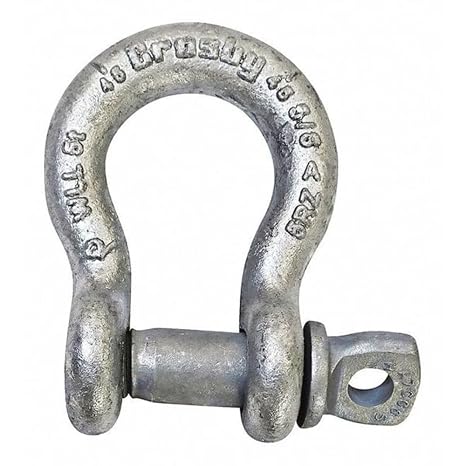 Crosby 1017516 G-209A Alloy Screw Pin Anchor Shackle | 5/8 Inch | 5 Ton Working Load Limit | Forged Steel | Hot-Dip Galvanized