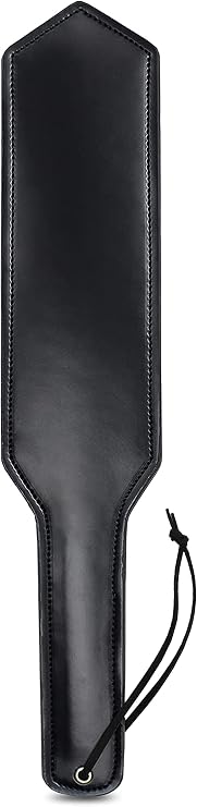 PASTOS Adult Paddle Double Layer Paddle Role Play Cosplay Durable Equestrian Paddle Black Faux Leather Paddle 12"