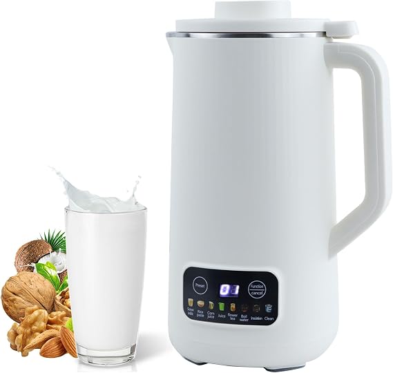 Nut Milk Maker - Automatic 20 Oz Nut, Oat & Soy Milk Machine with Delay Start, Keep Warm, Self-Cleaning & Free Filtering
