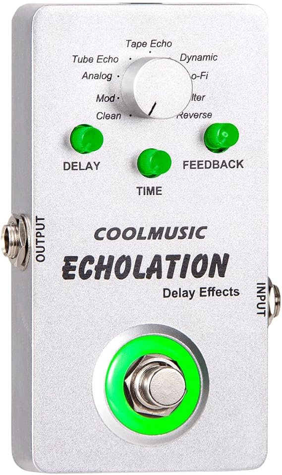 COOLMUSIC A-DE01 Echolation Digital Delay Pedal with 9 Effects...