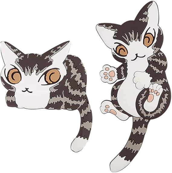 Cat Tail Hook Cute Key Holder Viscosity Hooks 2 Pcs Funny Cat Hook, for Hanging Things Wall Hanging Decorations Decorations Holder for Hanging Hat Towel Backpacks Key