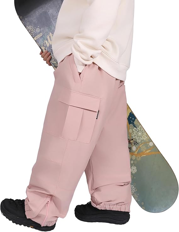North Peak Womens Mens Baggy Snow Ski Pants Waterproof Windproof Insulated Winter Outdoor Snow Snowboard Cargo Pants