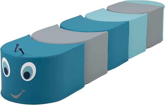 Sprogs Multi-Piece Caterpillar Bench Flexible, Modern, Comfortable Seating for Early Learners at Home, Preschool, and Daycare