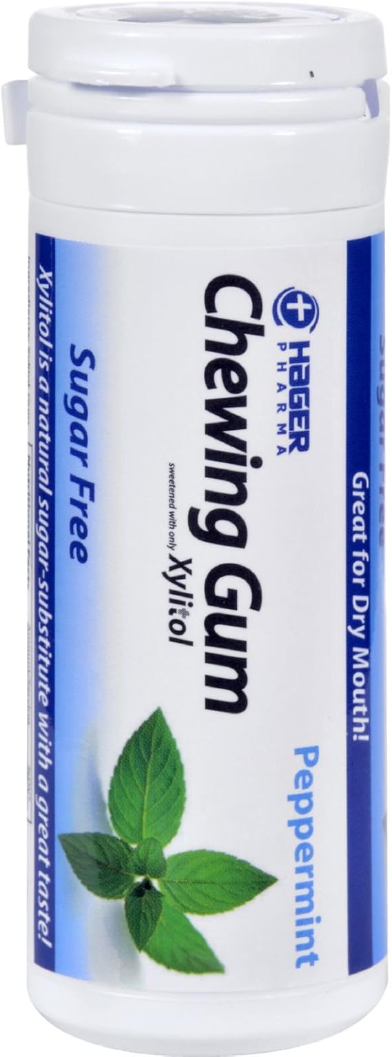 Hager Pharma Xylitol Chewing Gum, Peppermint, 30 Count