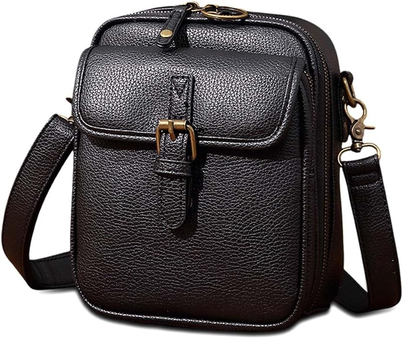 hoehew Women's Crossbody Bag, Vintage PU Leather Multi-Compartment Purse