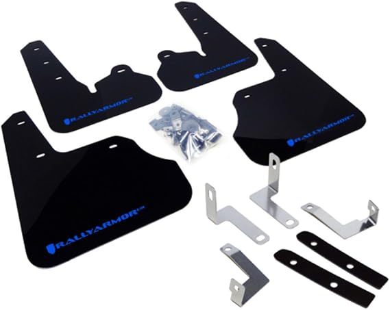 Rally Armor MF22-UR-BLK/BL Black, Blue Mud Flap with Logo (12+ Subaru Impreza 5dr Hatch/4dr Sedan UR), 1 Pack