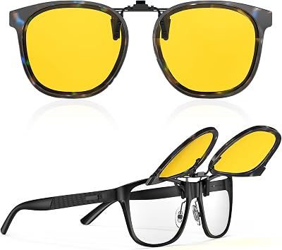 Goiteia Oversized Polarized Clip on Sunglasses over Prescription Glasses for Women Men, Round Stylish Framed Like Sunglasses