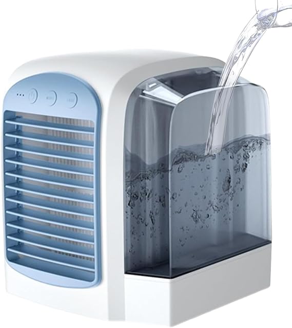 Breeze Box Air Conditioner, Breeze Box, Portable Mini Air Conditioner, 380ml Water Tank, Can Be Used For 2-5 Hours, 3 Wind Speeds, Removable Water Tank,Easy To Add Water(Blue)