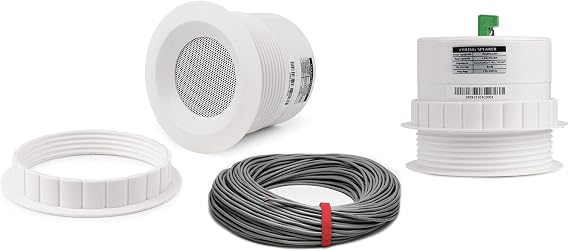 Pure Resonance Audio 3 Inch 70 Volt Ceiling Speaker Bundle with Installation Wire - Contractor Pack (2 Speakers)