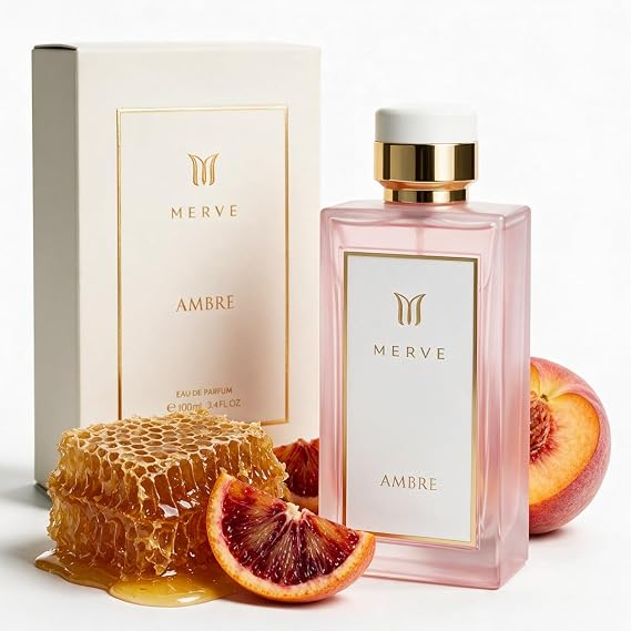 Merve Ambre Perfume for Women 3.4 Oz Long Lasting EDP Honey Caramel Peach
