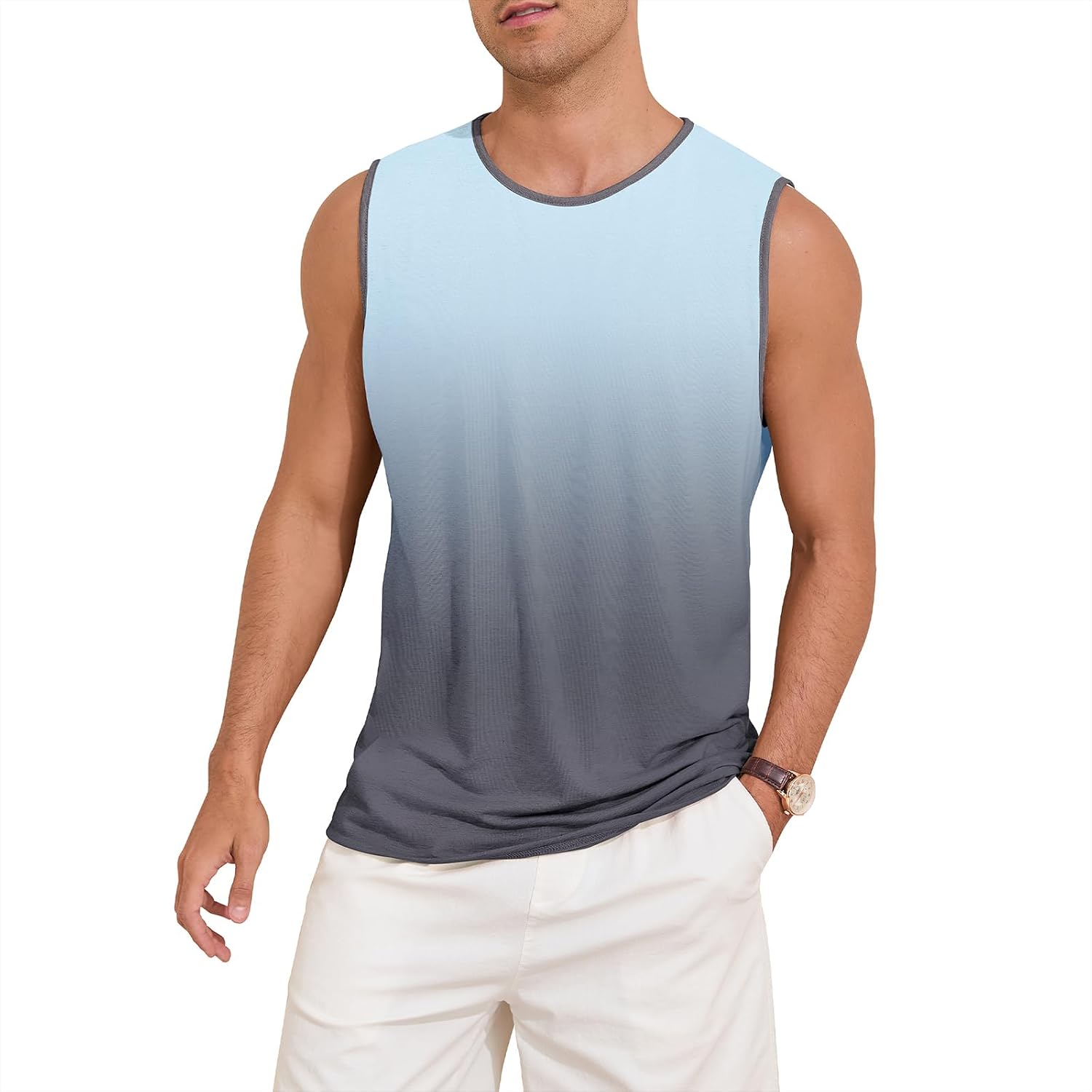 American Trends Mens Tank Tops Beach Summer Sleeveless Tee Shirts Hawaiian Muscle Graphic Tank Tops for Men