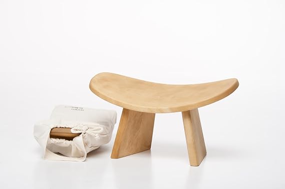 Meditation Bench IKUKO, Travel Yoga Stool, Natural, Low Height
