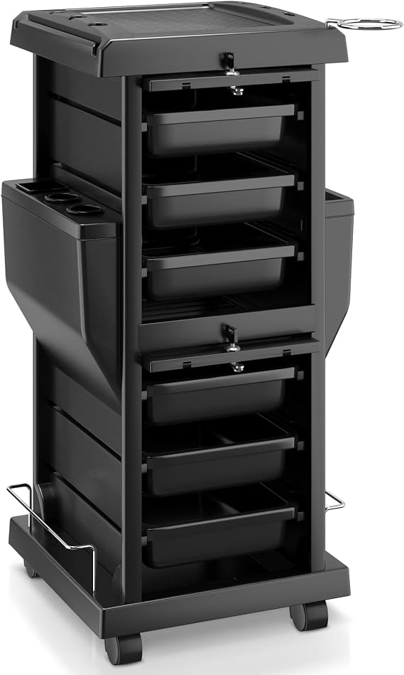 K-Salon Professional Locking Hair Salon Trolley Rolling Cart with 6 Drawer