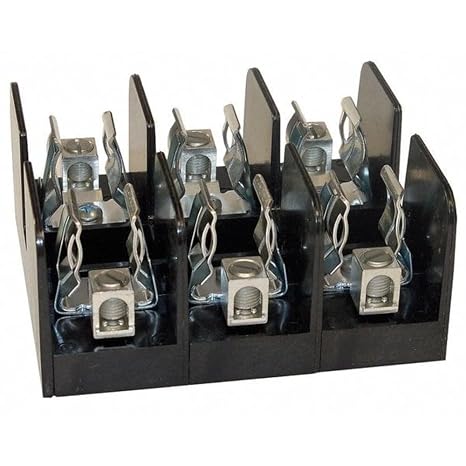 Mersen 60608T Amp-Trap Class T Recommended Fuse Block with Box Connector, 600V, 31-60 Ampere, 3 Pole