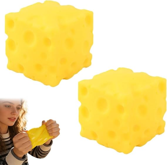 2PCS Cheese Squishy Lovely Unbreakable, Cheeses Squishy, Squishys Cheese, Stress Ball Cheese Block Squishy Sensory Fidget Toy, Cheese Maltose Toys Prize for Students Squeeze Toy Kids Sensory Adults