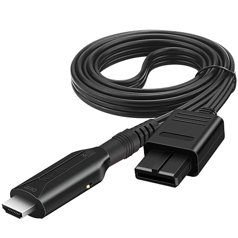 N64 to HDMI Converter Adapter Support Audio Video Output,HDMI Link Cable for N64 Modes,Plug and Play, Support HD 1080P/720P Display