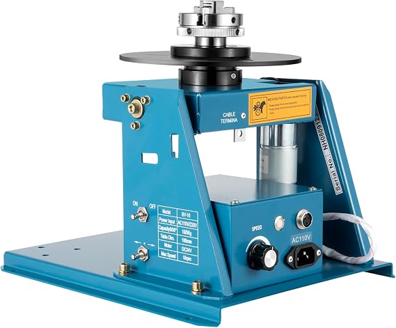 Rotary Welding Positioner, Mini 0 to 90 Welding Positioner Positioning Turntable-180mm Portable Welder Positioner Turntable Machine Equipment,Mini 2.5" 3 Jaw Lathe Chuck|2-10 r/min Adjustable Speed