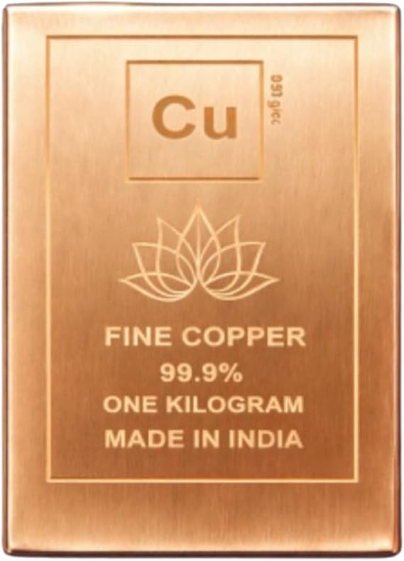 Decorative Solid Copper Bar 1 kg | 99.9% Pure Copper Cu 999 | Display, Craft & Educational Collectible