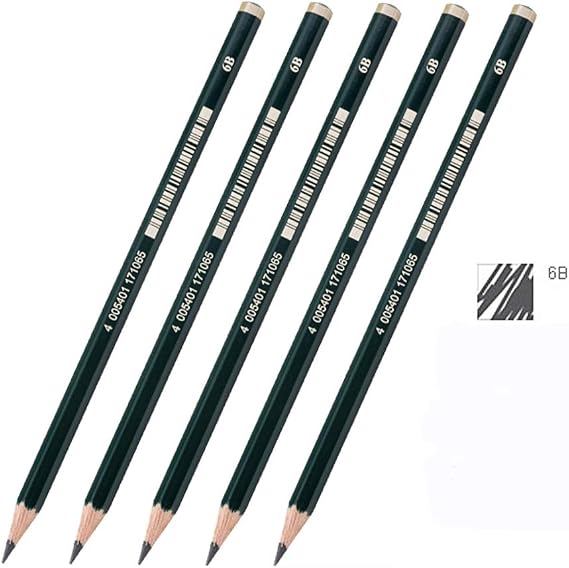 YYMIYU Sketch 6B pencils 5 packs of art student professional drawing pencils