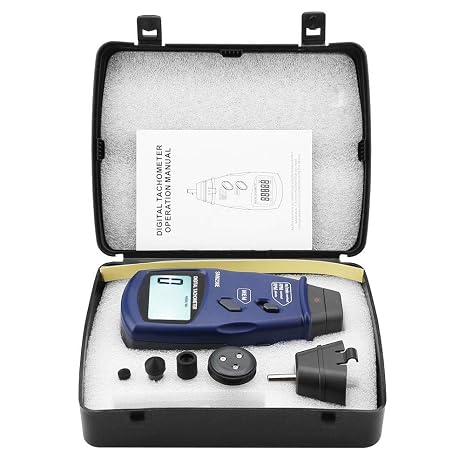 Digital Tachometer, SM6236E Handheld Laser/Contact Tachometer 5 Digits 18 mm Digital LCD Tach Rotation Meter Tester Tachometer Kit