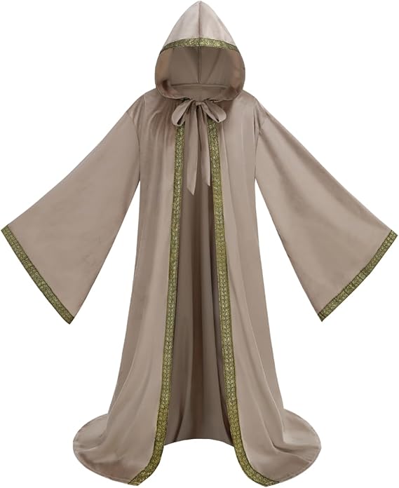 Colorful House Adults Hooded Velvet Wizard Cloak Costume for Halloween